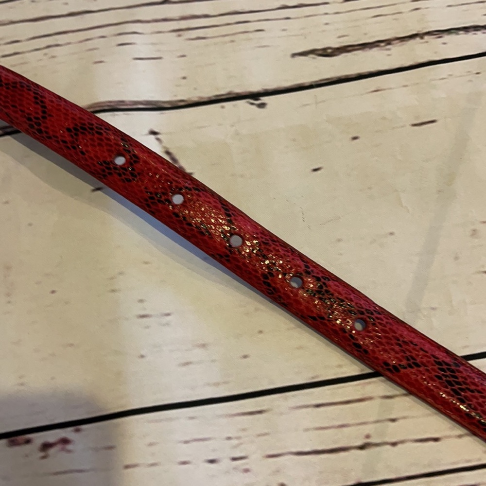 Nwot Dkny Red Python Belt - image 5